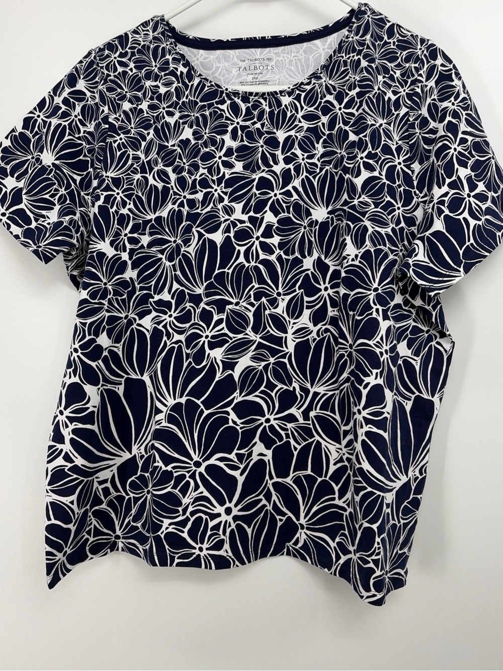 NWOT Talbots Tee Pima Cotton Floral Top Plus Sz 2X Petite